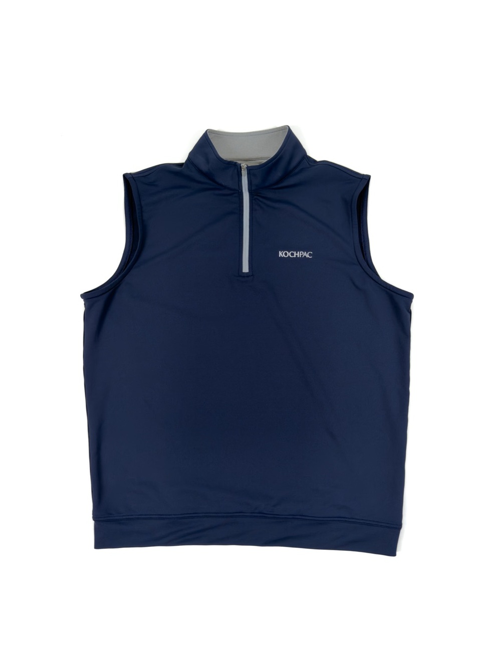 Peter Millar Galway Loop Terry Quarter-Zip Vest |Mens Size L | Navy Blue | Logo